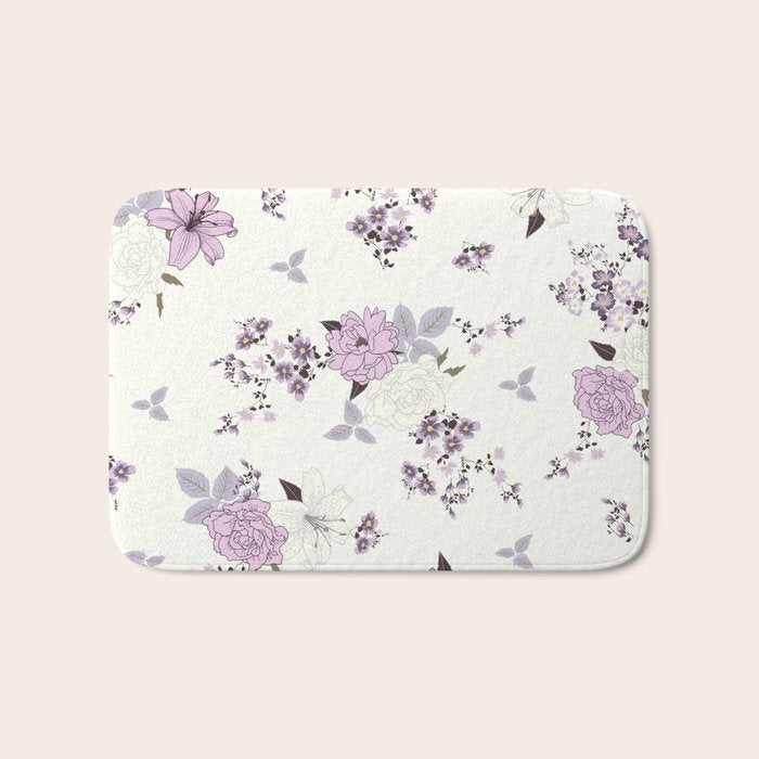 romantic pattern in the rococo style Bath Mat Gallery Image 1
