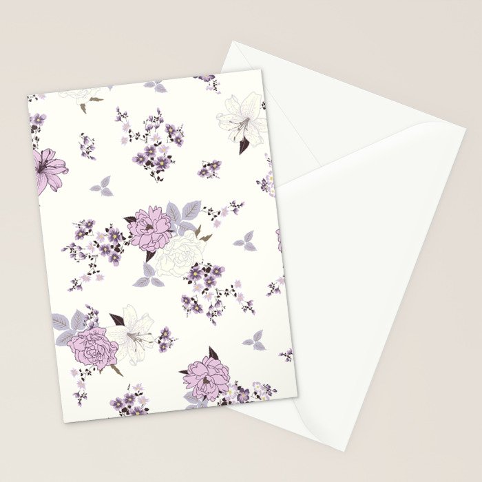 romantic pattern in the rococo style Stationery Card Gallery Image 2