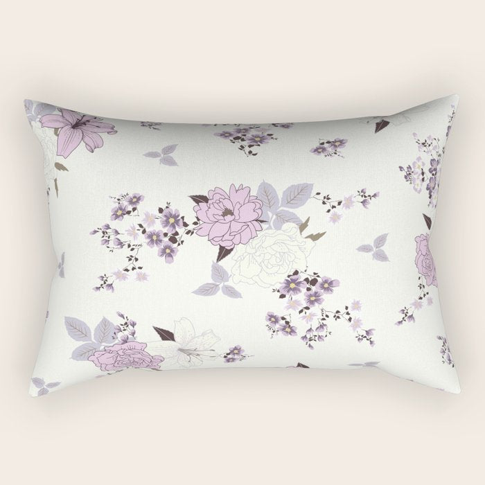 romantic pattern in the rococo style Rectangular Pillow Gallery Image 1
