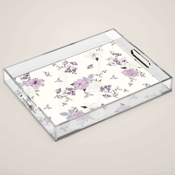 romantic pattern in the rococo style Acrylic Tray Gallery Image 1