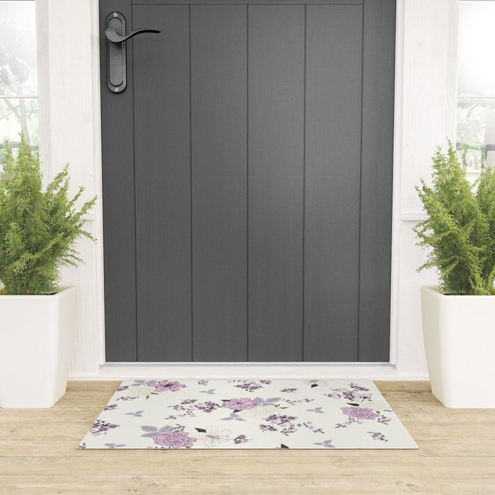 romantic pattern in the rococo style Welcome Mat Gallery Image 3