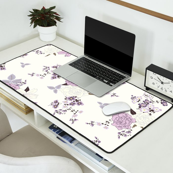 romantic pattern in the rococo style Desk Mat Gallery Image 2