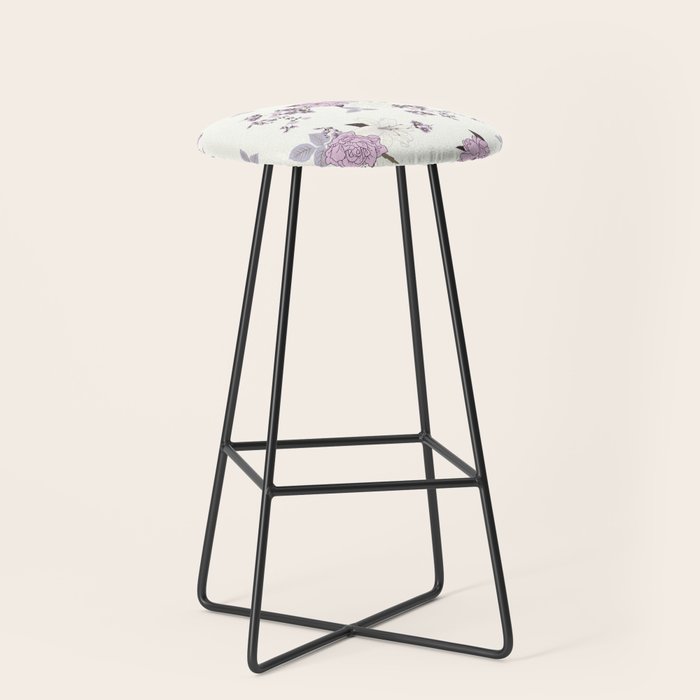 romantic pattern in the rococo style Stool Gallery Image 1