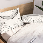 Basketball Patent - Sports Fan Team Coach Art - White Pillow Sham Gallery Image 2