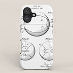 Basketball Patent - Sports Fan Team Coach Art - White iPhone Case Gallery Image 1