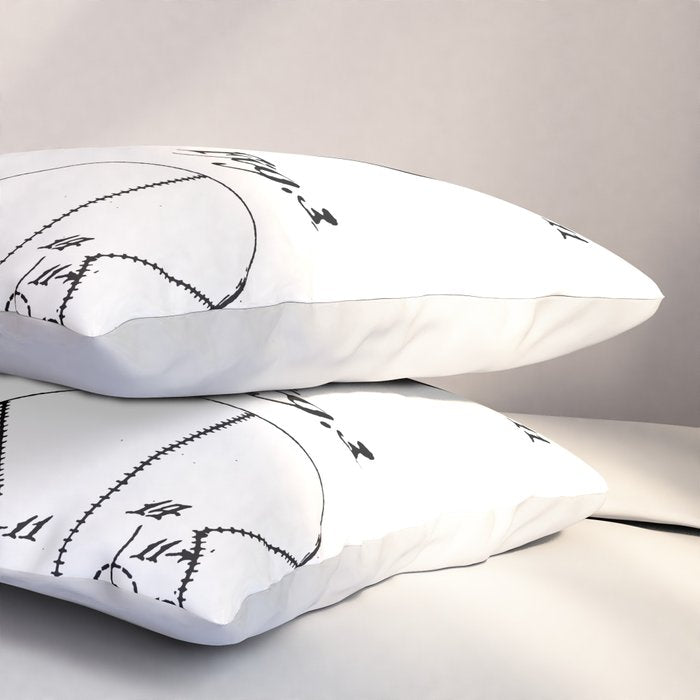 Basketball Patent - Sports Fan Team Coach Art - White Pillow Sham Gallery Image 3