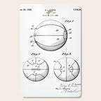 Basketball Patent - Sports Fan Team Coach Art - White Cutting Board Gallery Image 1