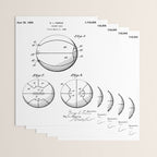 Basketball Patent - Sports Fan Team Coach Art - White Wrapping Paper Gallery Image 3