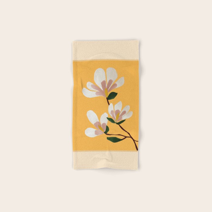 Golden Magnolia Blooms Bath Towel Gallery Image 1