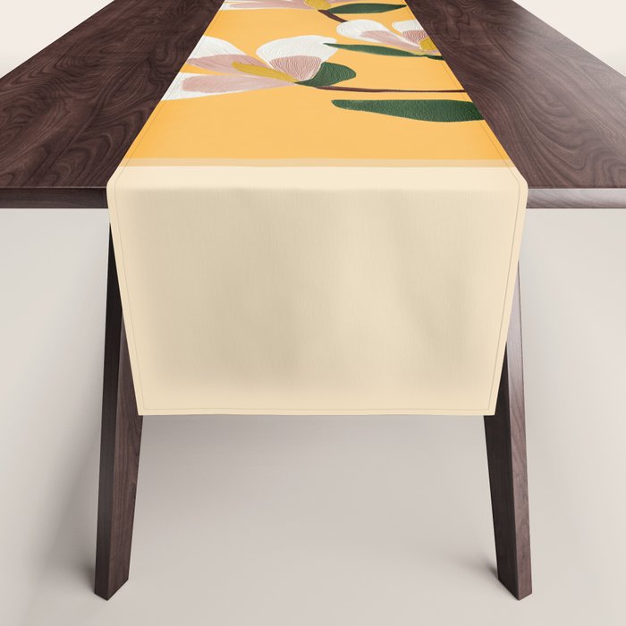 Golden Magnolia Blooms Table Runner Gallery Image 1