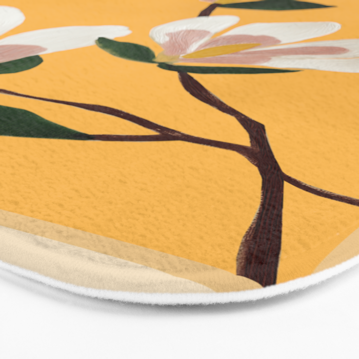 Golden Magnolia Blooms Bath Mat Gallery Image 3