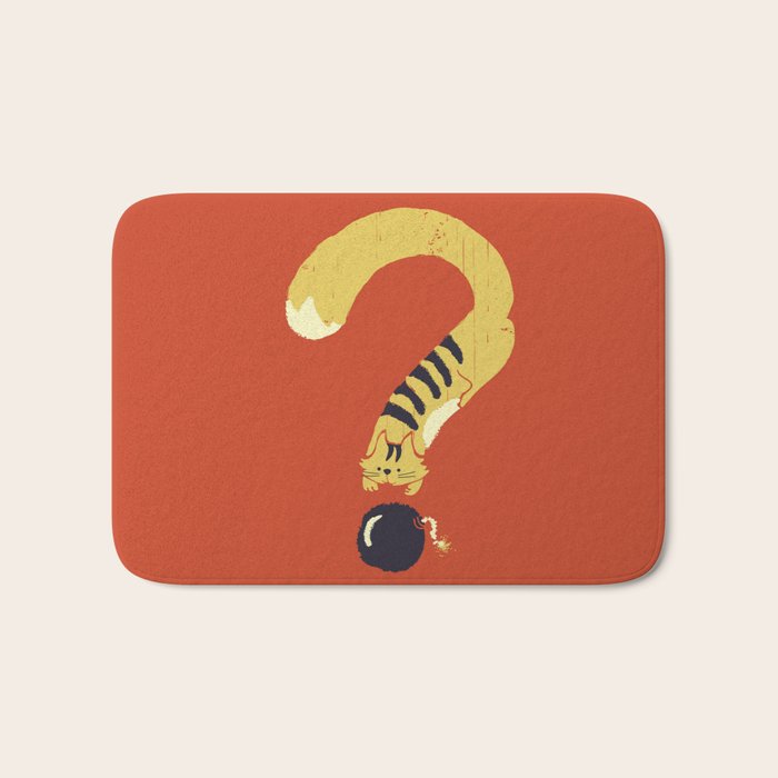 Question Mark (Curiosity Kills The Cat) Bath Mat Gallery Image 1