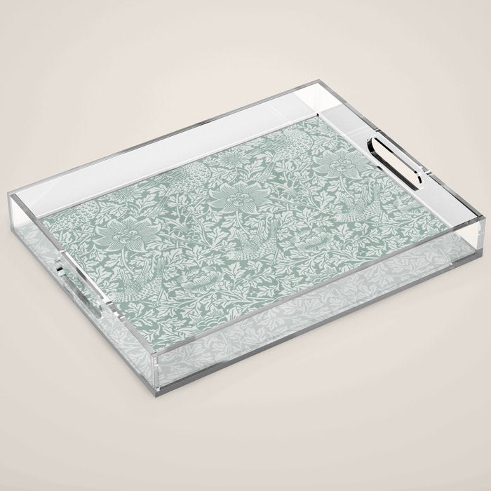 William Morris Bird & Anemone Powder Blue Acrylic Tray Gallery Image 1