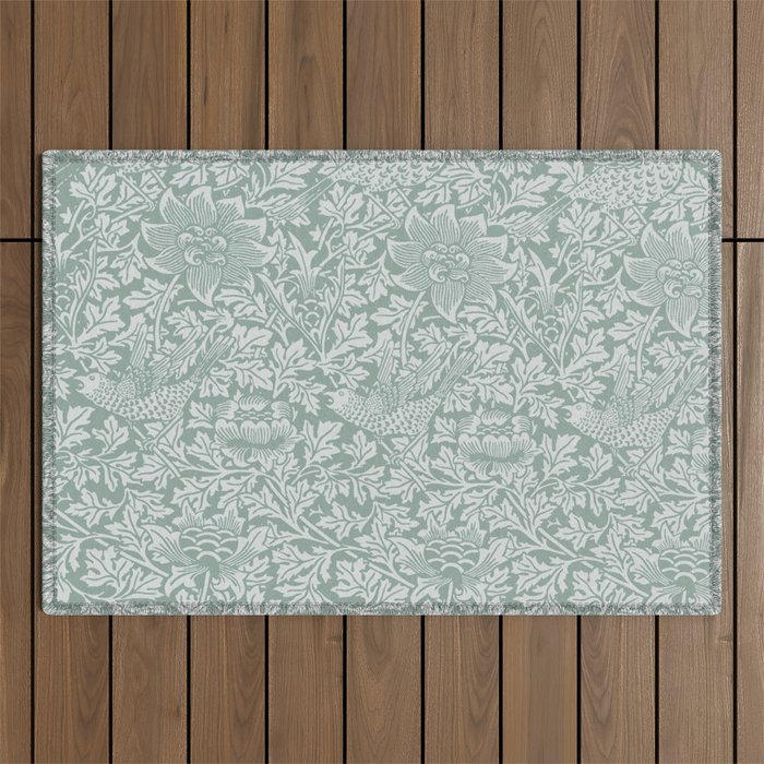 William Morris Bird & Anemone Powder Blue Outdoor Rug Gallery Image 1