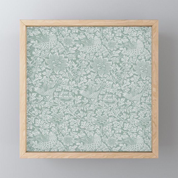 William Morris Bird & Anemone Powder Blue Mini Art Print Gallery Image 1