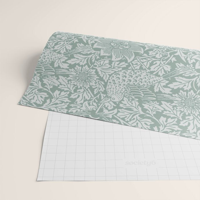 William Morris Bird & Anemone Powder Blue Wrapping Paper Gallery Image 2