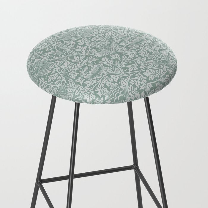 William Morris Bird & Anemone Powder Blue Stool Gallery Image 2