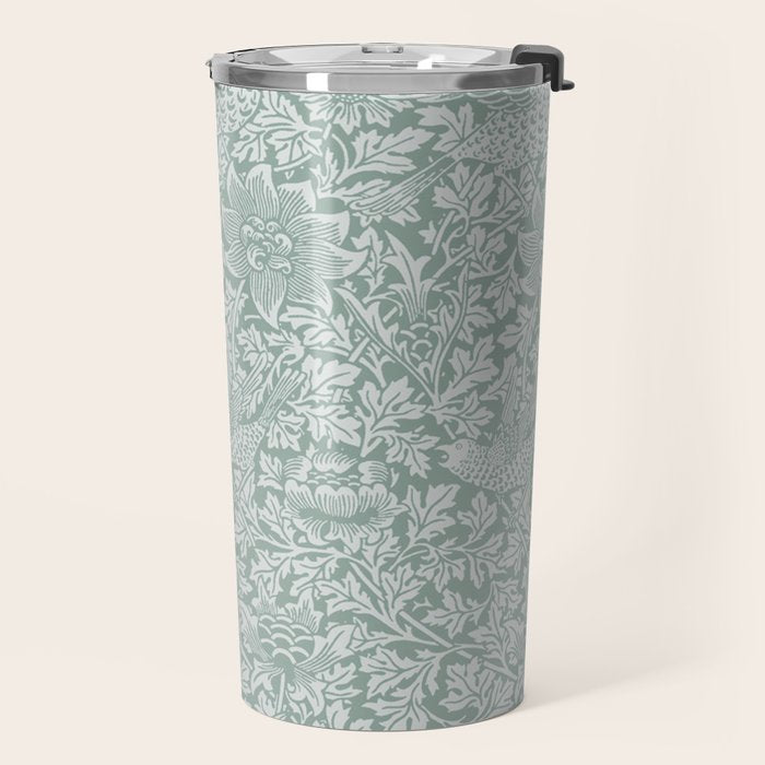 William Morris Bird & Anemone Powder Blue Travel Mug Gallery Image 2