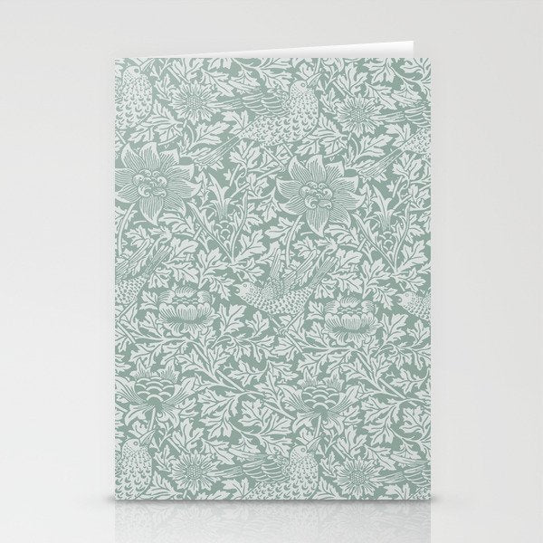 William Morris Bird & Anemone Powder Blue Stationery Card Gallery Image 2