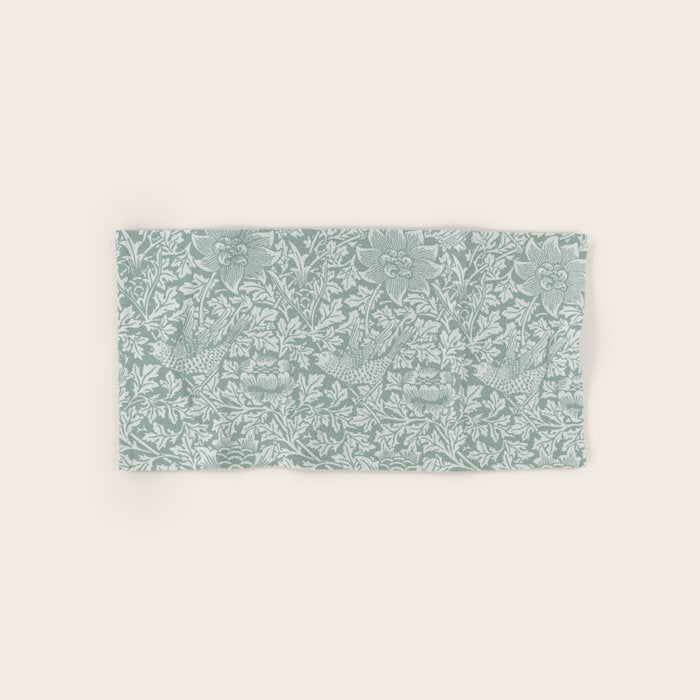 William Morris Bird & Anemone Powder Blue Bath Towel Gallery Image 1