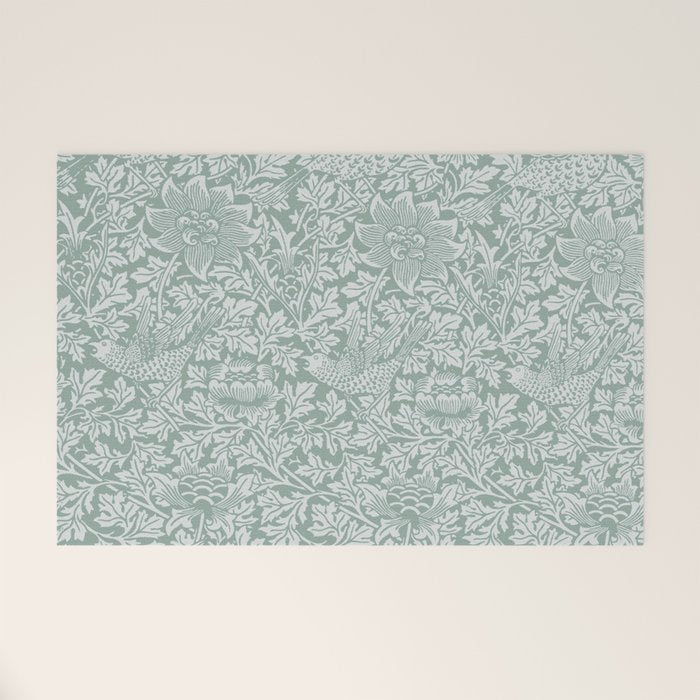 William Morris Bird & Anemone Powder Blue Welcome Mat Gallery Image 1