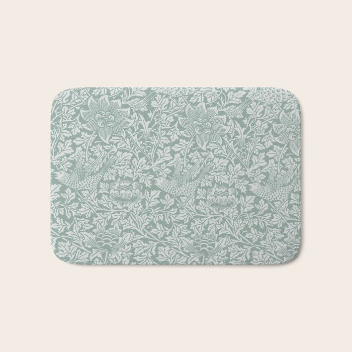 William Morris Bird & Anemone Powder Blue Bath Mat Gallery Image 1
