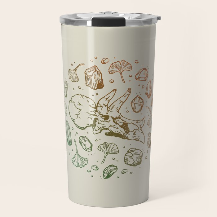 Triceratops Rocks! | Leaf Green & Pumpkin Spice Ombré Travel Mug Gallery Image 1