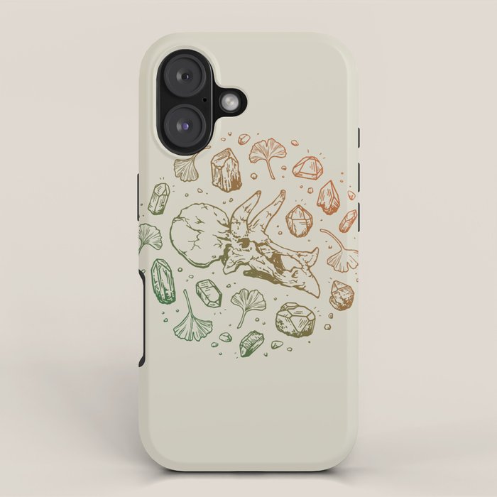 Triceratops Rocks! | Leaf Green & Pumpkin Spice Ombré iPhone Case Gallery Image 1