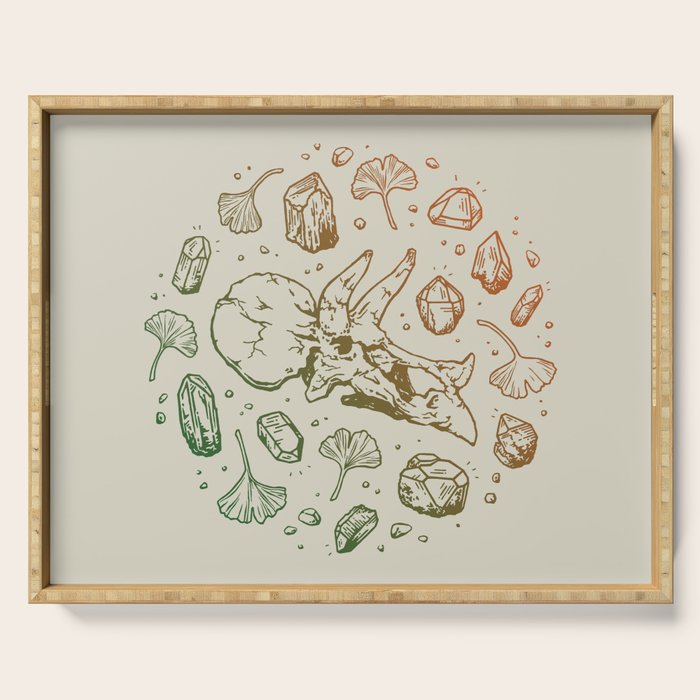 Triceratops Rocks! | Leaf Green & Pumpkin Spice Ombré Serving Tray Gallery Image 1