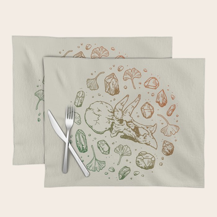 Triceratops Rocks! | Leaf Green & Pumpkin Spice Ombré Placemat Gallery Image 1