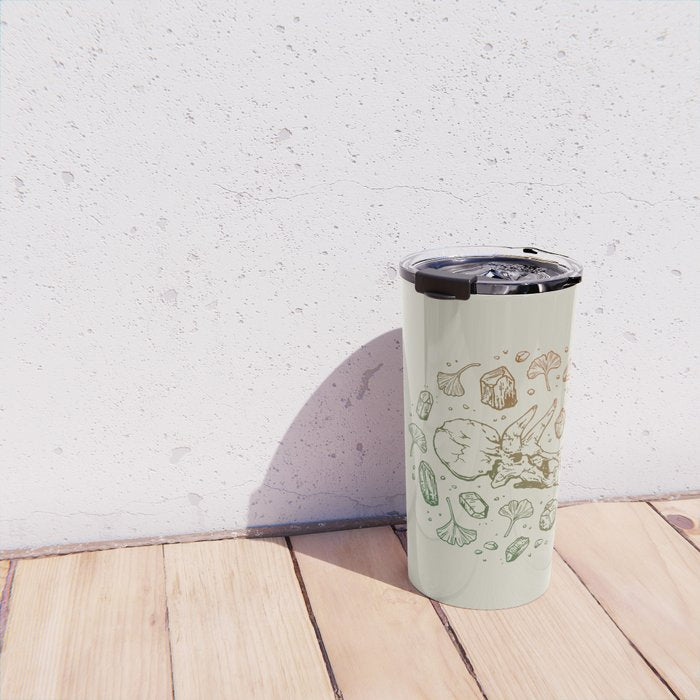 Triceratops Rocks! | Leaf Green & Pumpkin Spice Ombré Travel Mug Gallery Image 4
