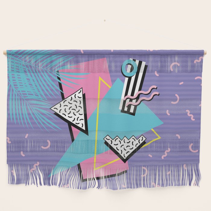 Memphis Pattern 57 - 80s - 90s Retro / 2nd year anniversary design Wall Hanging Gallery Image 1