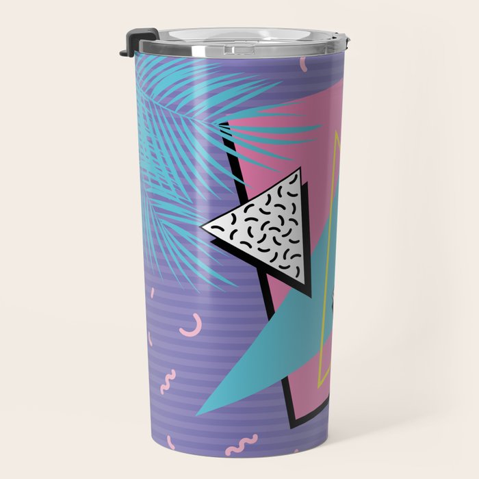 Memphis Pattern 57 - 80s - 90s Retro / 2nd year anniversary design Travel Mug Gallery Image 3
