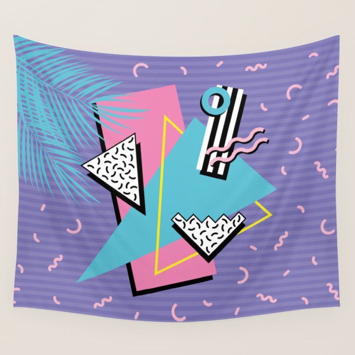 Memphis Pattern 57 - 80s - 90s Retro / 2nd year anniversary design Wall Tapestry Gallery Image 4