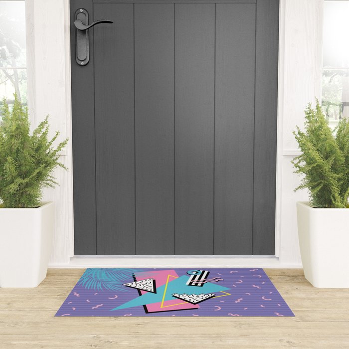 Memphis Pattern 57 - 80s - 90s Retro / 2nd year anniversary design Welcome Mat Gallery Image 3
