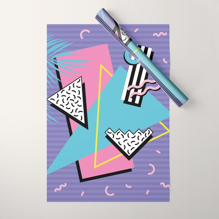 Memphis Pattern 57 - 80s - 90s Retro / 2nd year anniversary design Wrapping Paper Gallery Image 1