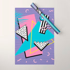 Memphis Pattern 57 - 80s - 90s Retro / 2nd year anniversary design Wrapping Paper Gallery Image 1