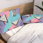 Memphis Pattern 57 - 80s - 90s Retro / 2nd year anniversary design Pillow Sham Gallery Image 2