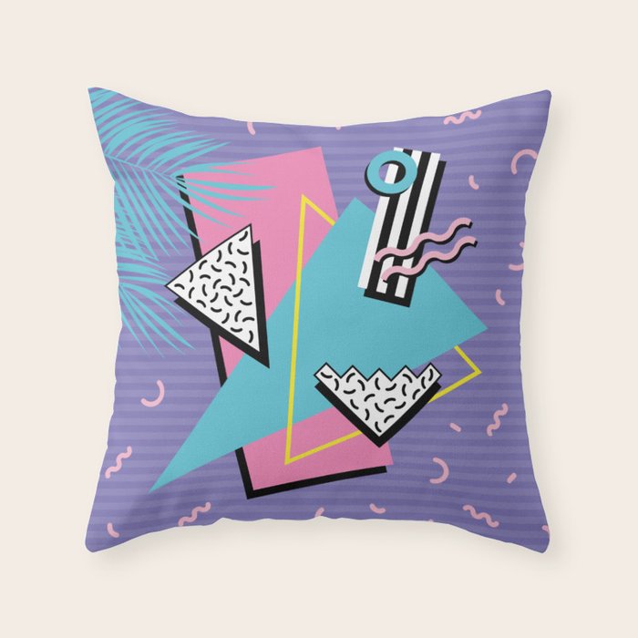 Memphis Pattern 57 - 80s - 90s Retro / 2nd year anniversary design Throw Pillow Gallery Image 1