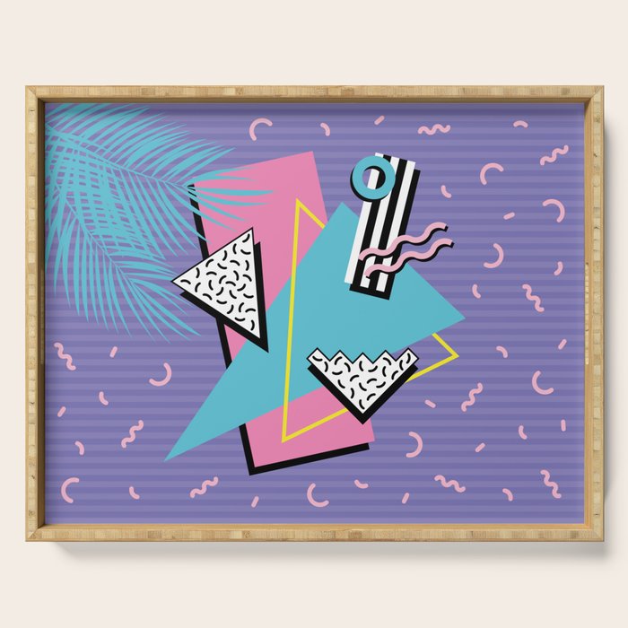 Memphis Pattern 57 - 80s - 90s Retro / 2nd year anniversary design Serving Tray Gallery Image 1