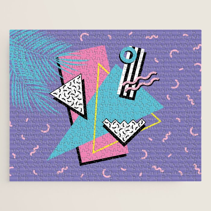 Memphis Pattern 57 - 80s - 90s Retro / 2nd year anniversary design Jigsaw Puzzle Gallery Image 1