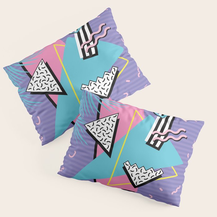 Memphis Pattern 57 - 80s - 90s Retro / 2nd year anniversary design Pillow Sham Gallery Image 1