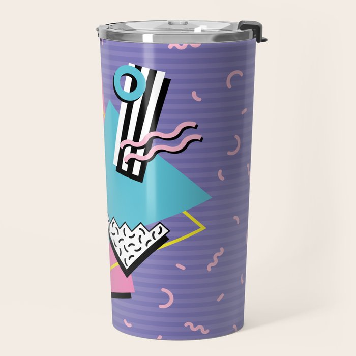 Memphis Pattern 57 - 80s - 90s Retro / 2nd year anniversary design Travel Mug Gallery Image 2