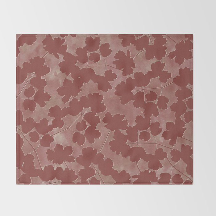 Shadow Poppies - Rust Throw Blanket Gallery Image 2