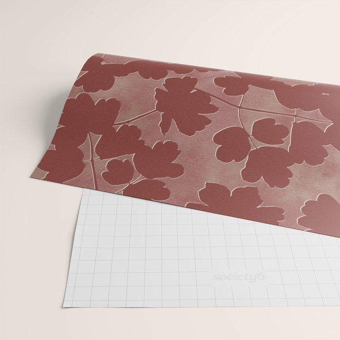 Shadow Poppies - Rust Wrapping Paper Gallery Image 2