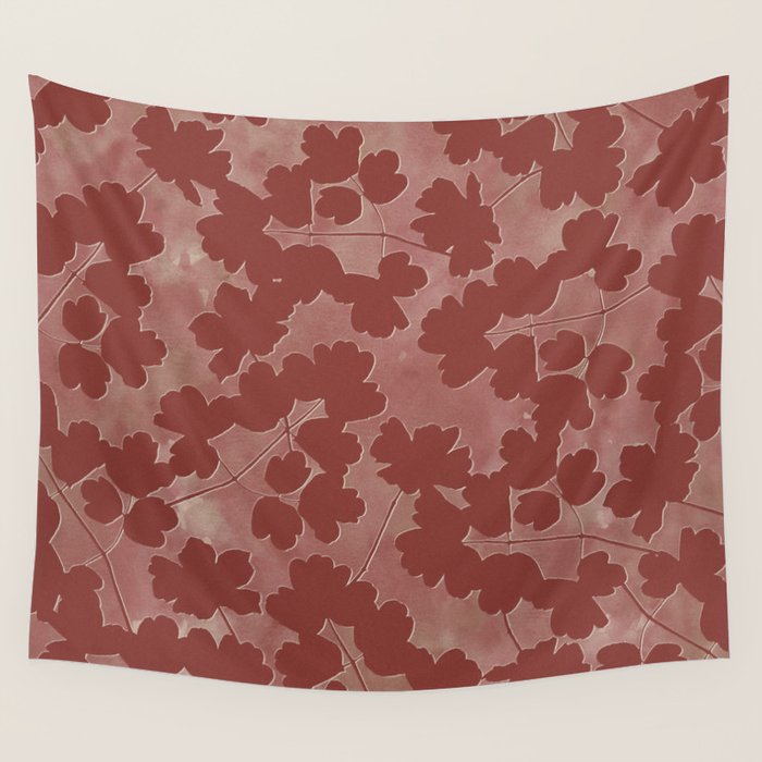 Shadow Poppies - Rust Wall Tapestry Gallery Image 1