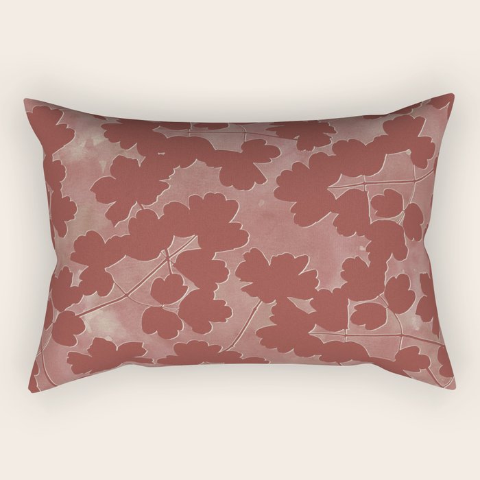 Shadow Poppies - Rust Rectangular Pillow Gallery Image 2