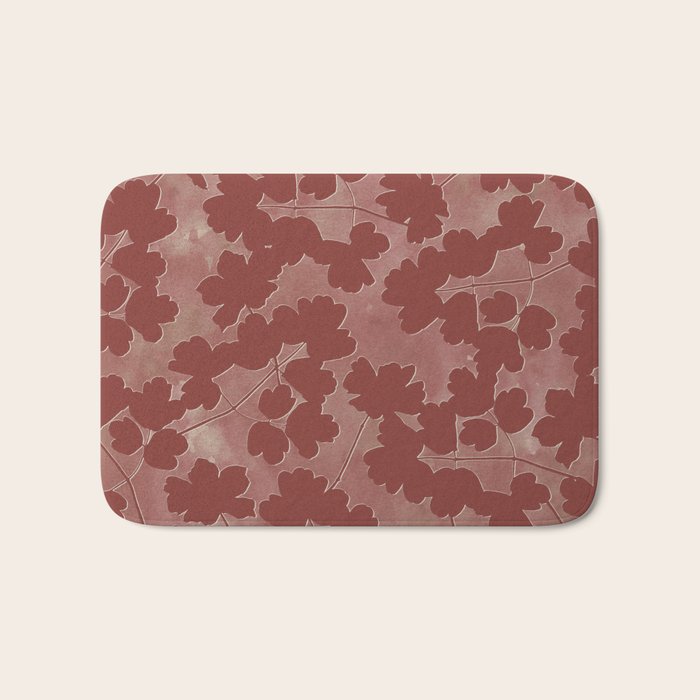 Shadow Poppies - Rust Bath Mat Gallery Image 1