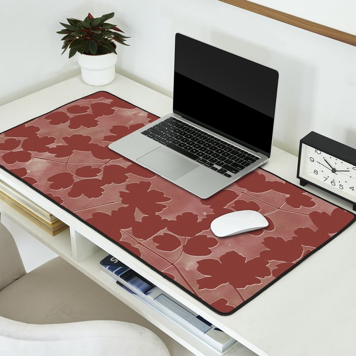 Shadow Poppies - Rust Desk Mat Gallery Image 2