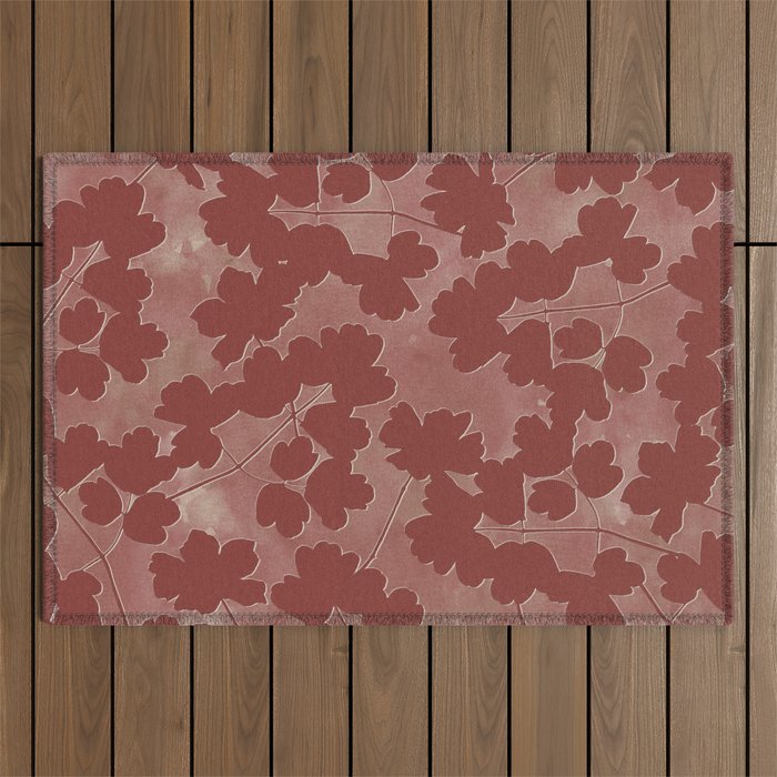 Shadow Poppies - Rust Outdoor Rug Gallery Image 1